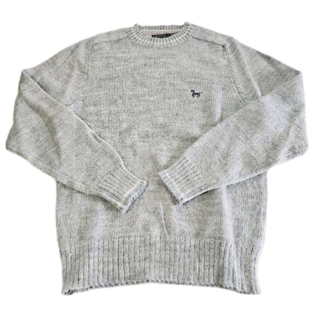 Vintage Andrew St John Sweater Pullover‎ Women's L Gray Cozy Warm Winter